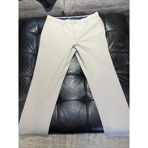 Vineyard Vines Men 35x32 On The Go Pant Performance Stretch Tan Beige Tech Golf